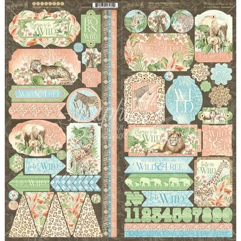 Wild & Free - Graphic45 - Cardstock Stickers 12"X12"