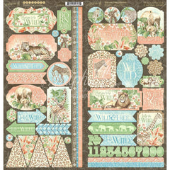 Wild & Free - Graphic45 - Cardstock Stickers 12"X12"