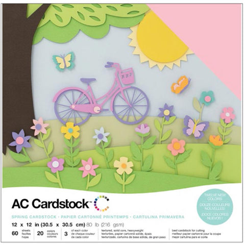 American Crafts - Cardstock Pack 12"X12" 60/Pkg - Spring (9938)
