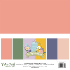 It's Spring Time - Echo Park - Double-Sided Cardstock 12"X12" 6/Pkg - Solids