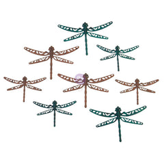 Finnabair - Prima - Mechanicals Metal Embellishments - Scrapyard Dragonflies, 8/Pkg