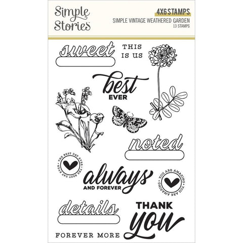 Simple Vintage Weathered Garden - Simple Stories - Photopolymer Clear Stamps