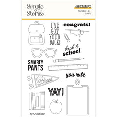School Life - Simple Stories - Photopolymer Clear Stamps