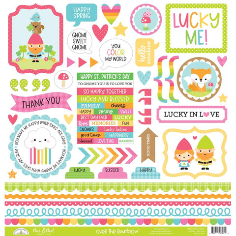 Over the Rainbow - Doodlebug - Cardstock Stickers 12"X12" - This & That