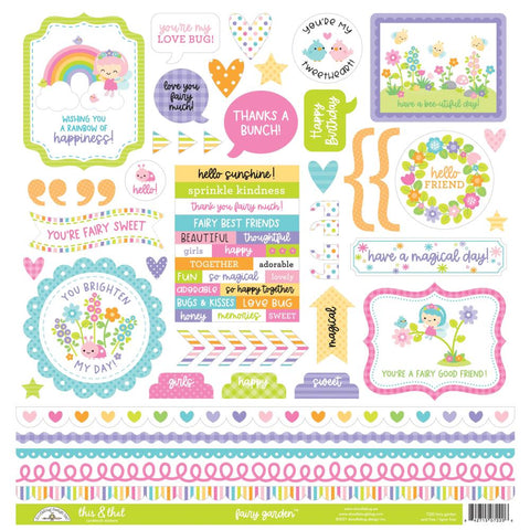 Fairy Garden - Doodlebug - Cardstock Stickers 12"X12" - This & That