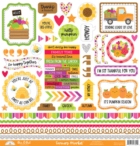Farmers Market - Doodlebug - Cardstock Stickers 12"x12" - This & That