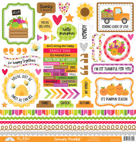 Farmers Market - Doodlebug - Cardstock Stickers 12"x12" - This & That