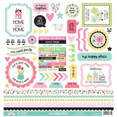 My Happy Place - Doodlebug - Cardstock Stickers 12"X12" - This & That