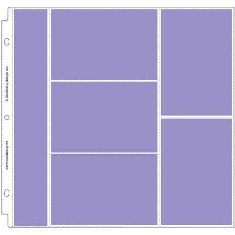 Doodlebug Page Protectors 12"X12" 12/Pkg - (1) 2"X12", (3) 6"X4" & (2) 4"X6" Pocket (4945)
