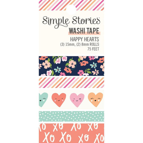 Happy Hearts - Simple Stories - Washi Tape 5/Pkg
